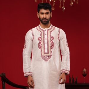 (Only Panjabi) Premium Sofura Silk Embroidery Panjabi-20081P
