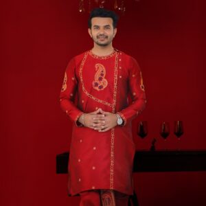 (Only Panjabi) Premium Sofura Silk Embroidery Panjabi-20095P