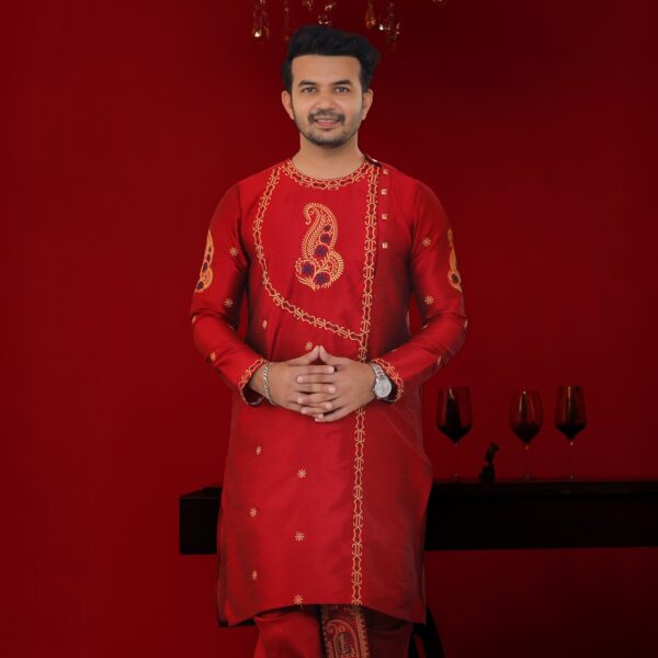 (Only Panjabi) Premium Sofura Silk Embroidery Panjabi-20095P