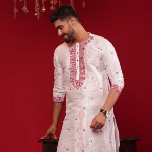 (Only Panjabi) Premium Sofura Silk Embroidery Panjabi-20097P