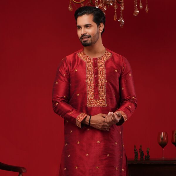 (Only Panjabi) Premium Sofura Silk Embroidery Panjabi-20100P