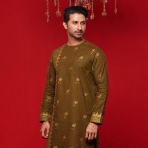 (Only Panjabi) Mens Premium Cotton Printed Panjabi-20118P
