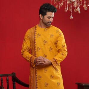 (Only Panjabi) Mens Premium Cotton Printed Panjabi-20124P