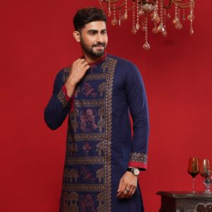 (Only Panjabi) Mens Premium Cotton Printed Panjabi-20131P