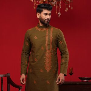 (Only Panjabi) Mens Premium Cotton Printed Panjabi-20134P