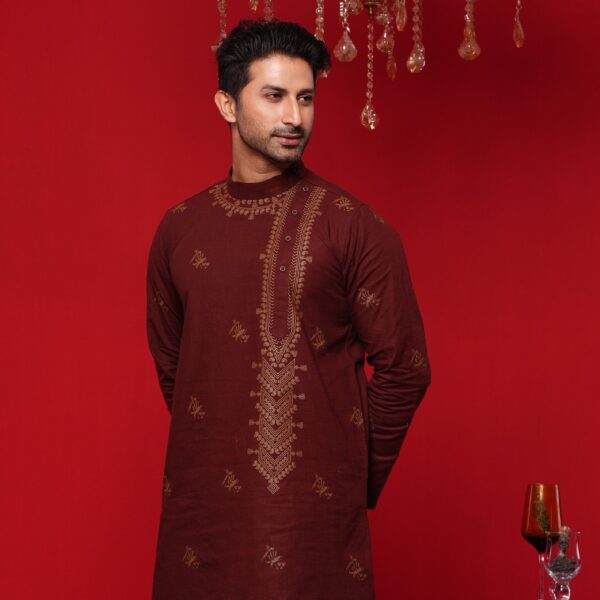 (Only Panjabi) Mens Premium Cotton Printed Panjabi-20135P