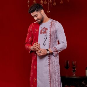 (Only Panjabi) Mens Premium Cotton Printed Panjabi-20142P