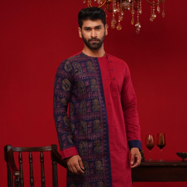 (Only Panjabi) Mens Premium Cotton Printed Panjabi-20148P