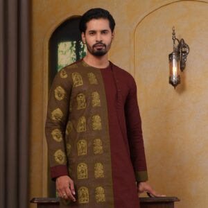 (Only Panjabi) Mens Premium Cotton Printed Panjabi-20149P