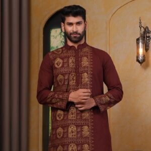 (Only Panjabi) Mens Premium Cotton Printed Panjabi-20151P