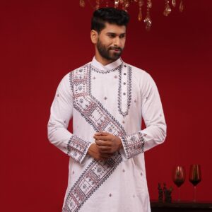 (Only Panjabi) Mens Premium Cotton Printed Panjabi-20153P