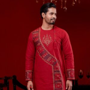 (Only Panjabi) Mens Premium Cotton Printed Panjabi-20154P