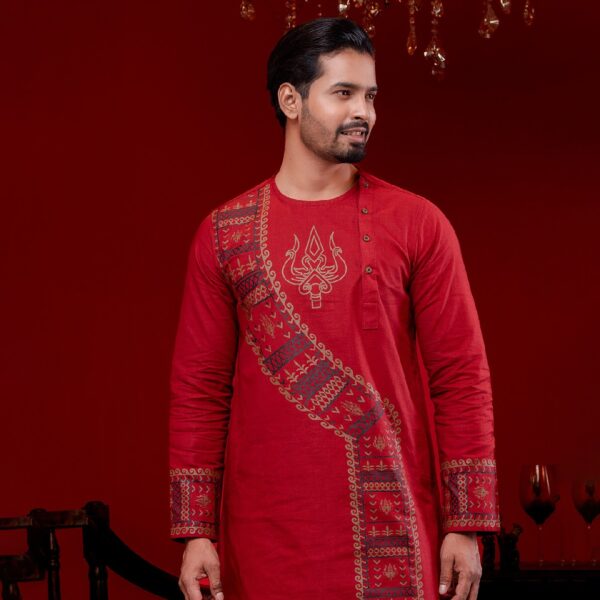 (Only Panjabi) Mens Premium Cotton Printed Panjabi-20154P
