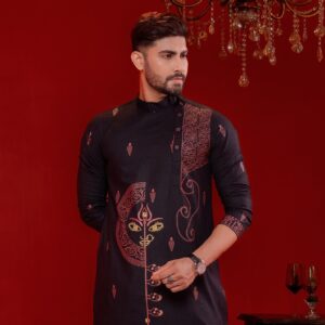 (Only Panjabi) Mens Premium Cotton Printed Panjabi-20158P