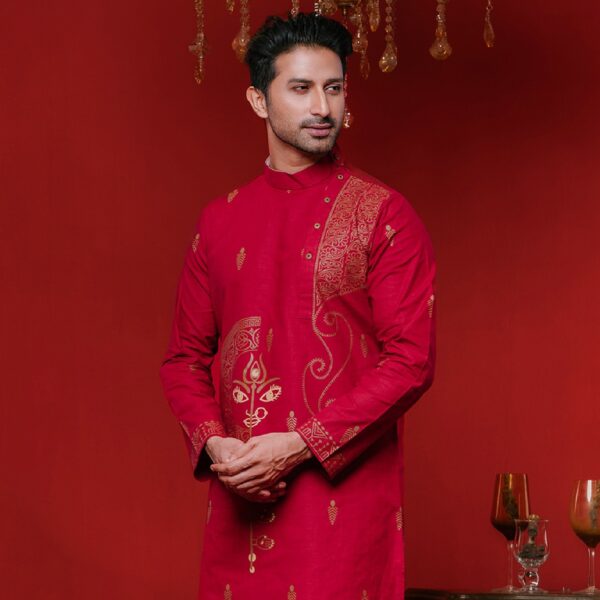 (Only Panjabi) Mens Premium Cotton Printed Panjabi-20159P