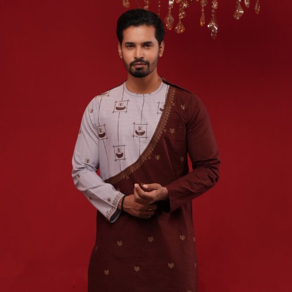 (Only Panjabi) Mens Premium Cotton Printed Panjabi-20170P