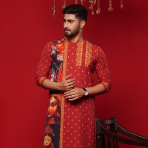 (Only Panjabi) Premium Sublimation Printed Panjabi-20196P