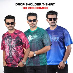 Sublimation Printed Drop Shoulder T-Shirt For Men (Combo Pack)-26181T