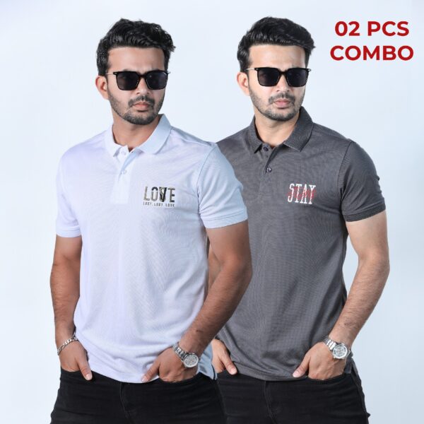 02 Pcs Premium Polo Shirt (Combo Pack)-26190P