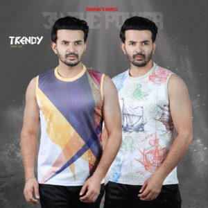 02 Pcs Premium Sublimation Printed Tank Top For Men-26201T
