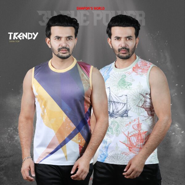 02 Pcs Premium Sublimation Printed Tank Top For Men-26201T