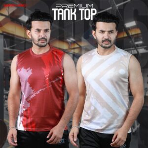 02 Pcs Premium Sublimation Printed Tank Top For Men-26203T