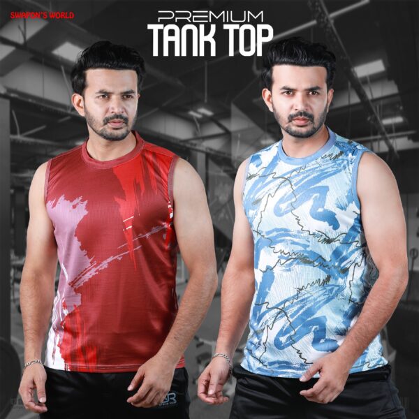 02 Pcs Premium Sublimation Printed Tank Top For Men-26215T