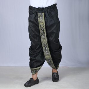 Mens Black Color Sofura Silk Dhoti-2746D