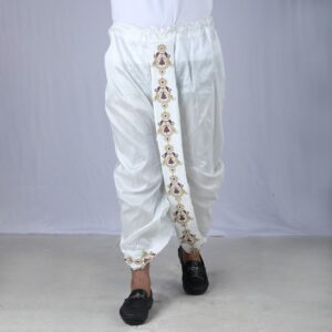 Mens White Color Sofura Silk Dhoti-2750D