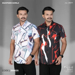 Pastel Print & Red Geometric Combo-26662S